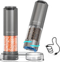 Electric Salt and Pepper Grinder Set - Rechargeable, Adjustable Grind