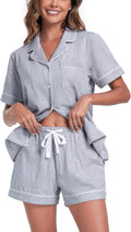 COLORFULLEAF Womens 100% Cotton Pajamas Short Set - Soft Summer Sets