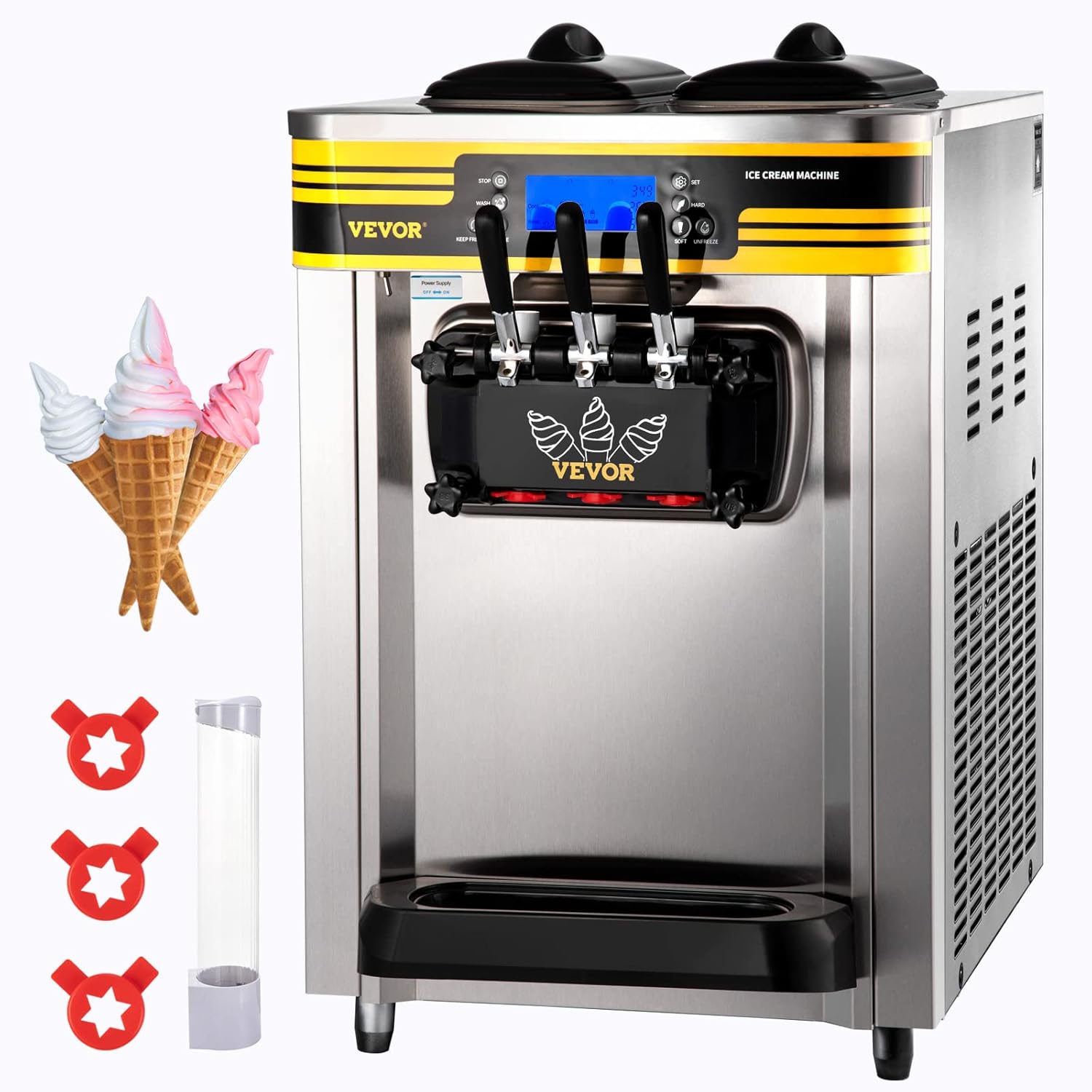 High-Yield 2350W Soft Serve Machine by VEVOR