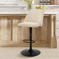 COLAMY Bar Stool - Adjustable Swivel Counter Chair in Beige