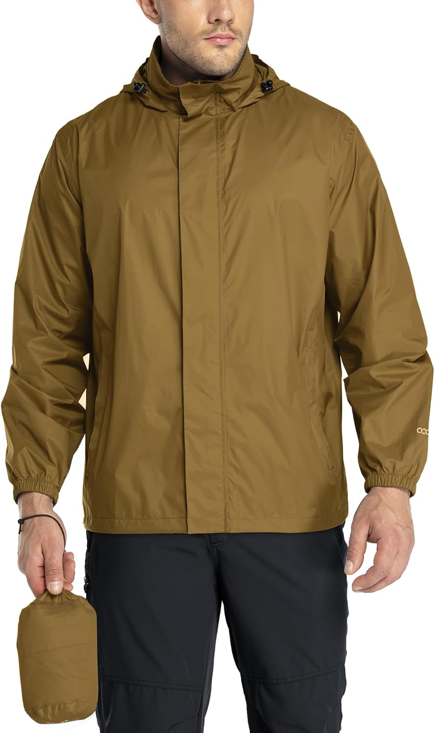 33,000ft Packable Rain Jacket for Men - Lightweight Waterproof Shell