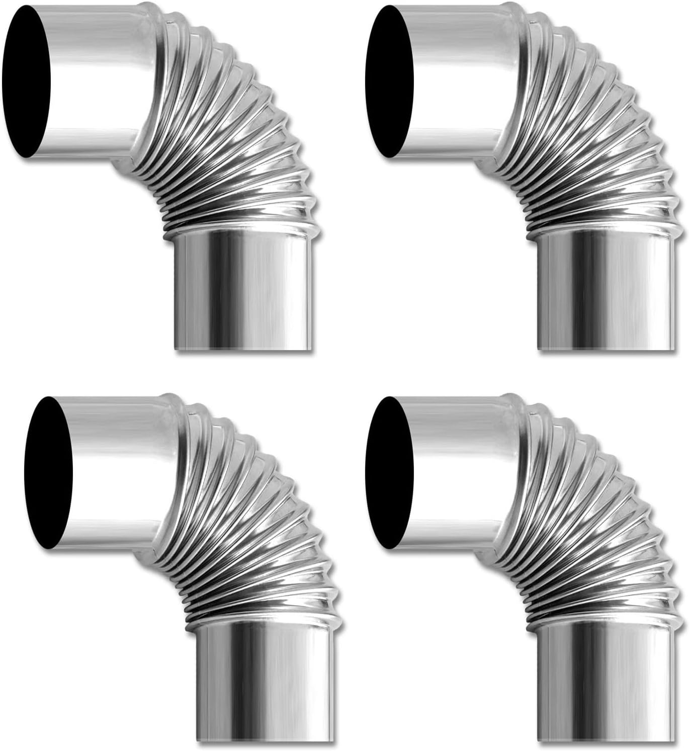 Stainless Steel 90 Chimney Elbow Set for Wood Stove - Takelablaze