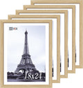 VCK 18x24 Oak Wood Frame for Pictures, Natural Solid Wood 5 Pack