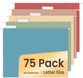 SUNEE Hanging File Folders Retro Colors 75 Pack - Color Code