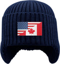 Winter Beanie with Brim and Ear Flaps - Warm Fleece Lined Hat