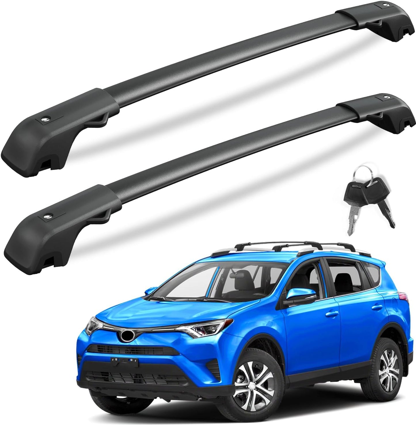 KINGGERI Lockable Roof Rack Cross Bars for Toyota RAV4 2013-2018