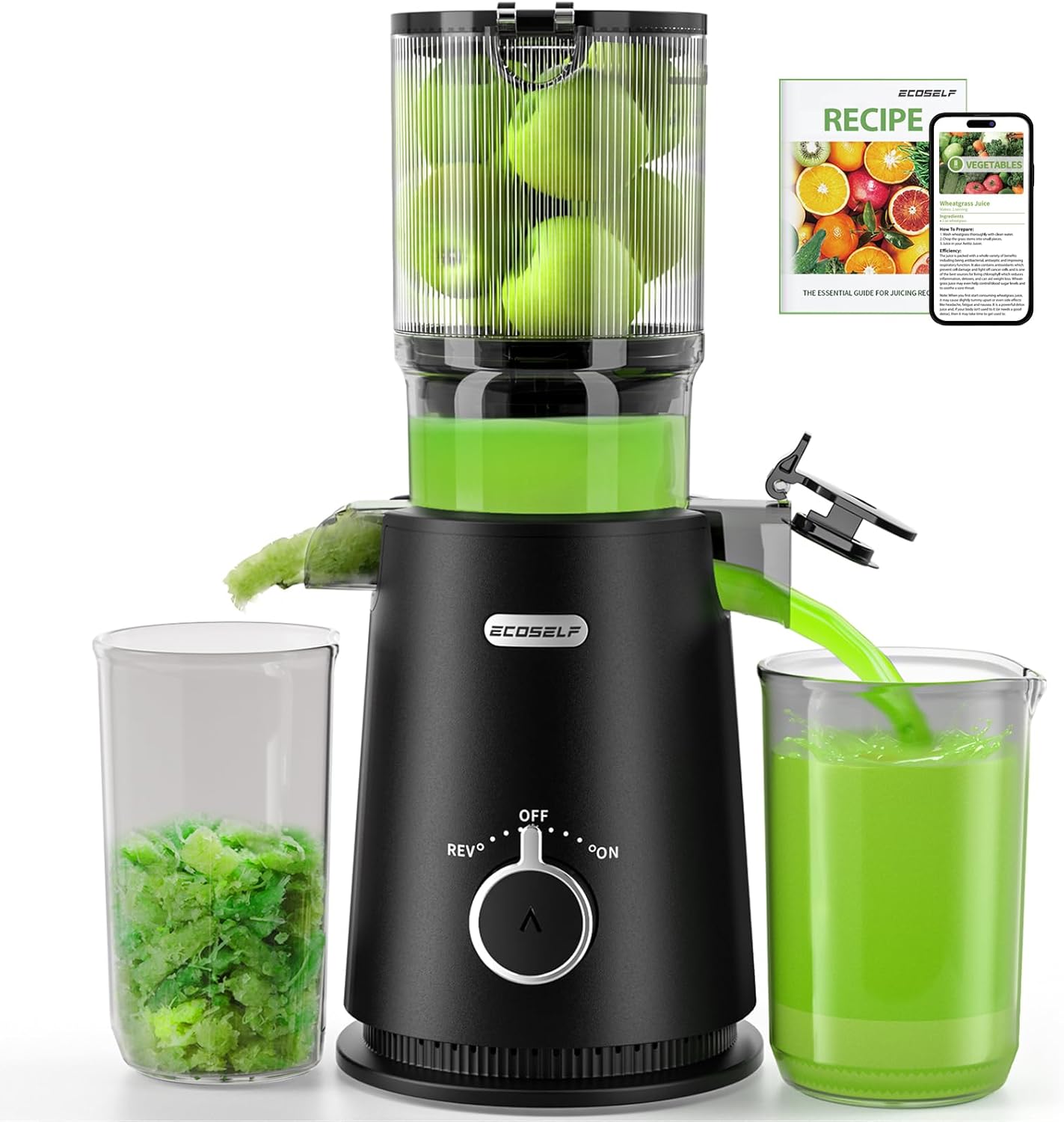 Cold Press Juicer with Wide Mouth for Whole Fruits & Vegetables