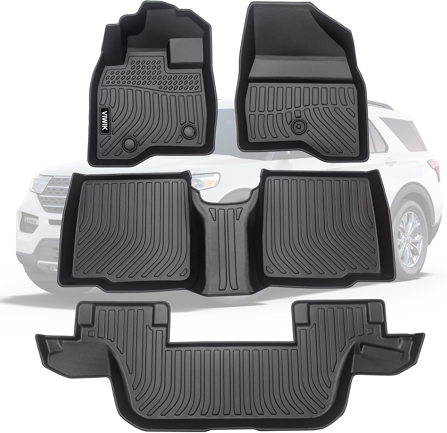 VIWIK Floor Mats for Ford Explorer 2015-2019, Custom Fit