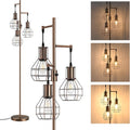 EDISHINE Dimmable Industrial Floor Lamp, 65in Rustic Tree - Warm LED