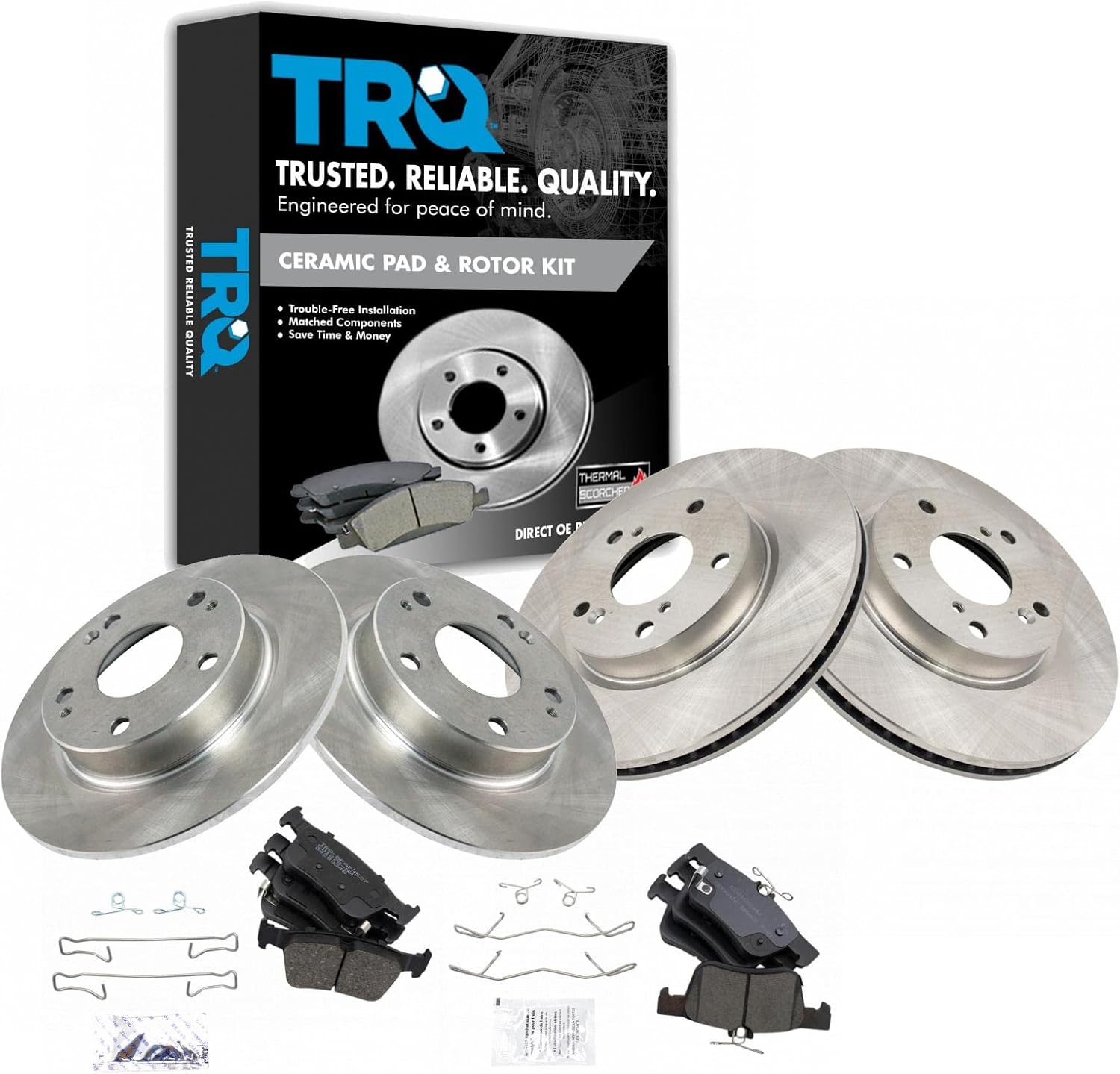TRQ Brake Pad & Rotor Kit for 2020-2021 Honda Civic - Quality Parts