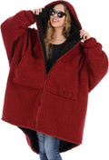 THE COMFY Teddy Bear Full Zip Reversible Wearable Blanket - Cozy