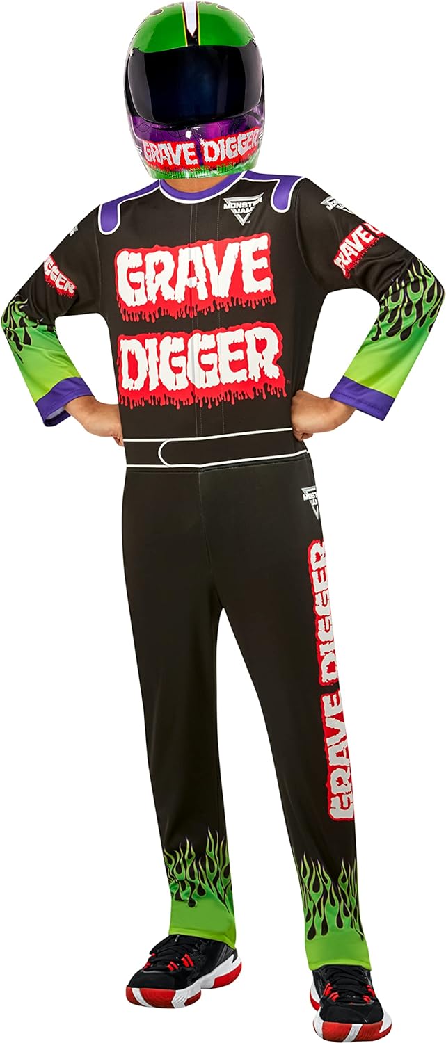 Child's Monster Jam Grave Digger Costume Jumpsuit and Mask
