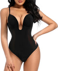 Decorus Women's Low Back Plunge Thong Shapewear - Builtin Bra Support