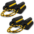 Wheel Chocks 4 Pack Heavy-Duty Rubber with 30in Rope - Non-Slip Safety