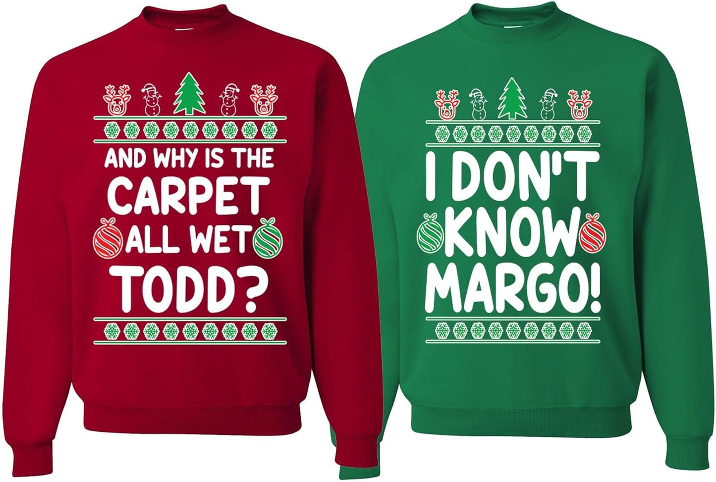 Why is The Carpet All Wet Couples Ugly Christmas Sweatshirt