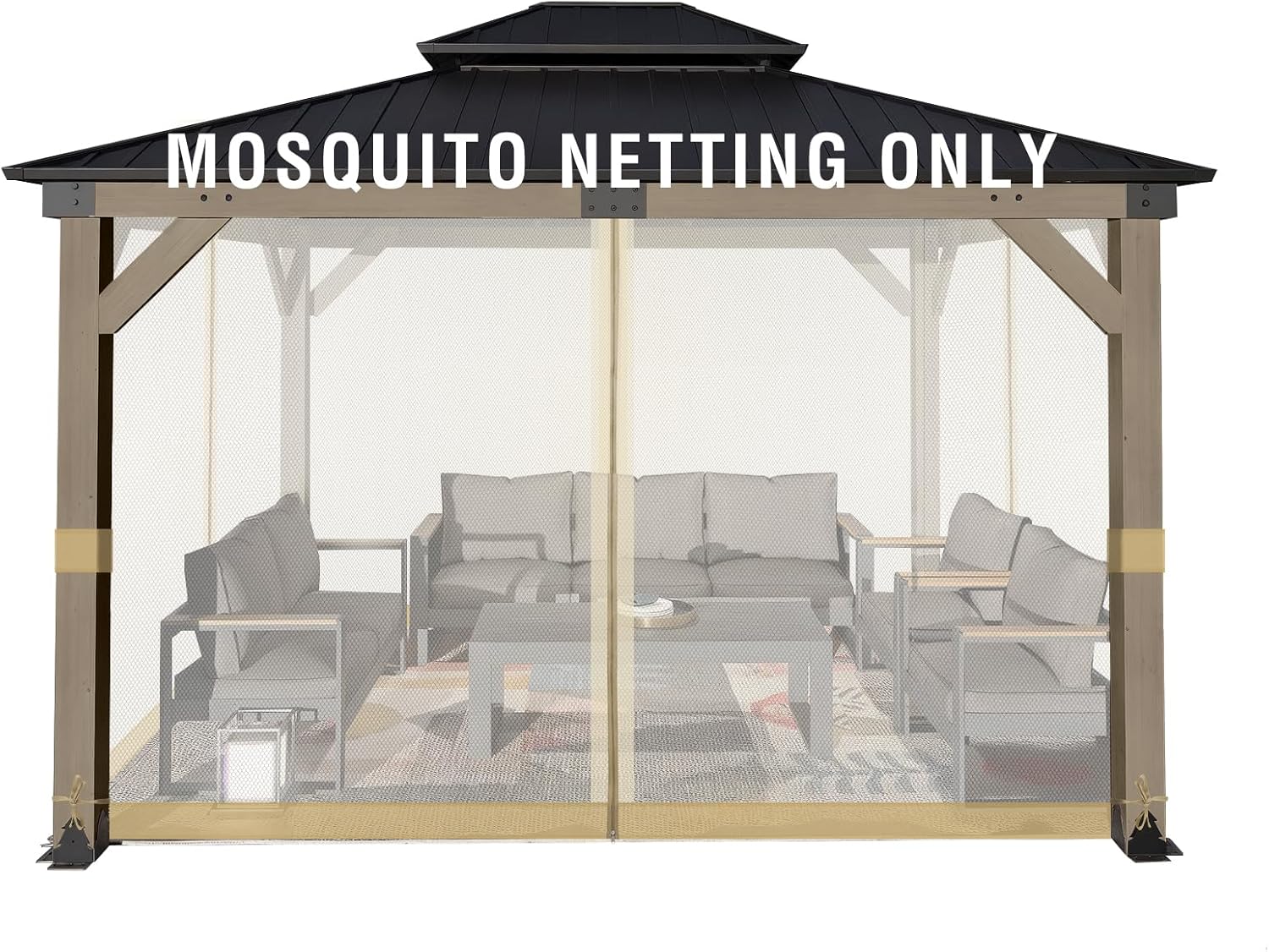 Aoodor 12x14 ft Gazebo Mosquito Netting for Outdoor Spaces