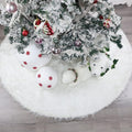 59 Inch Luxury Plush Christmas Tree Skirt for Holiday Decor