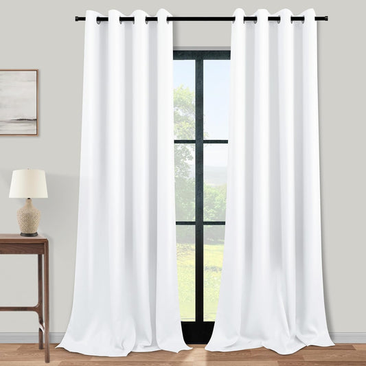 KOUFALL Extra Long White Curtains for Living Room 120 in