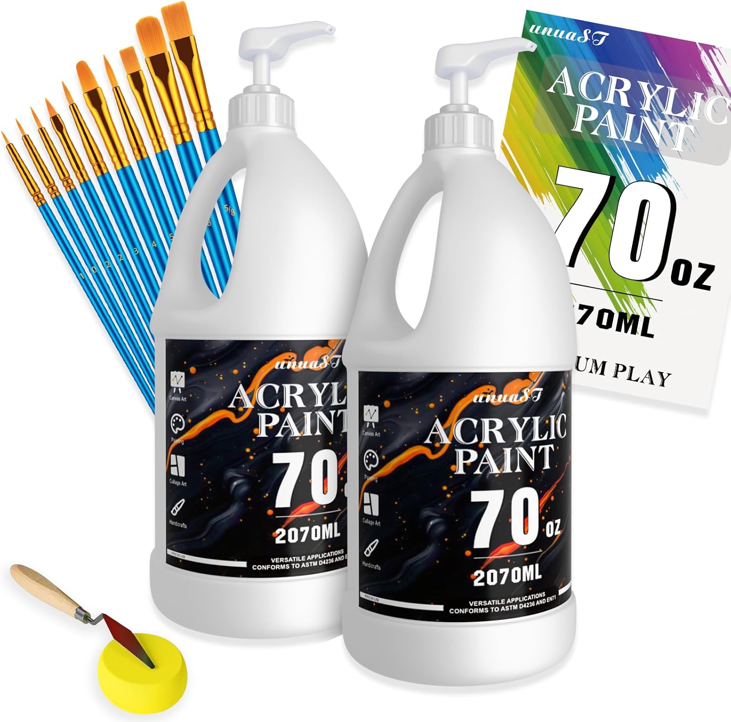 White Acrylic Paint 140oz for Multi Surface Art Projects
