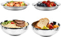 4-Piece Stainless Steel Pasta Plates and Bowls Set 8.6 in - Durable