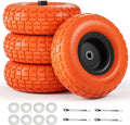 UPGRADED 4.10 3.50-4 Flat Free Tires for Hand Trucks and Carts