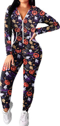 Ekouaer Christmas Onesie for Women Hooded Jumpsuit - Cozy Stretch Fit