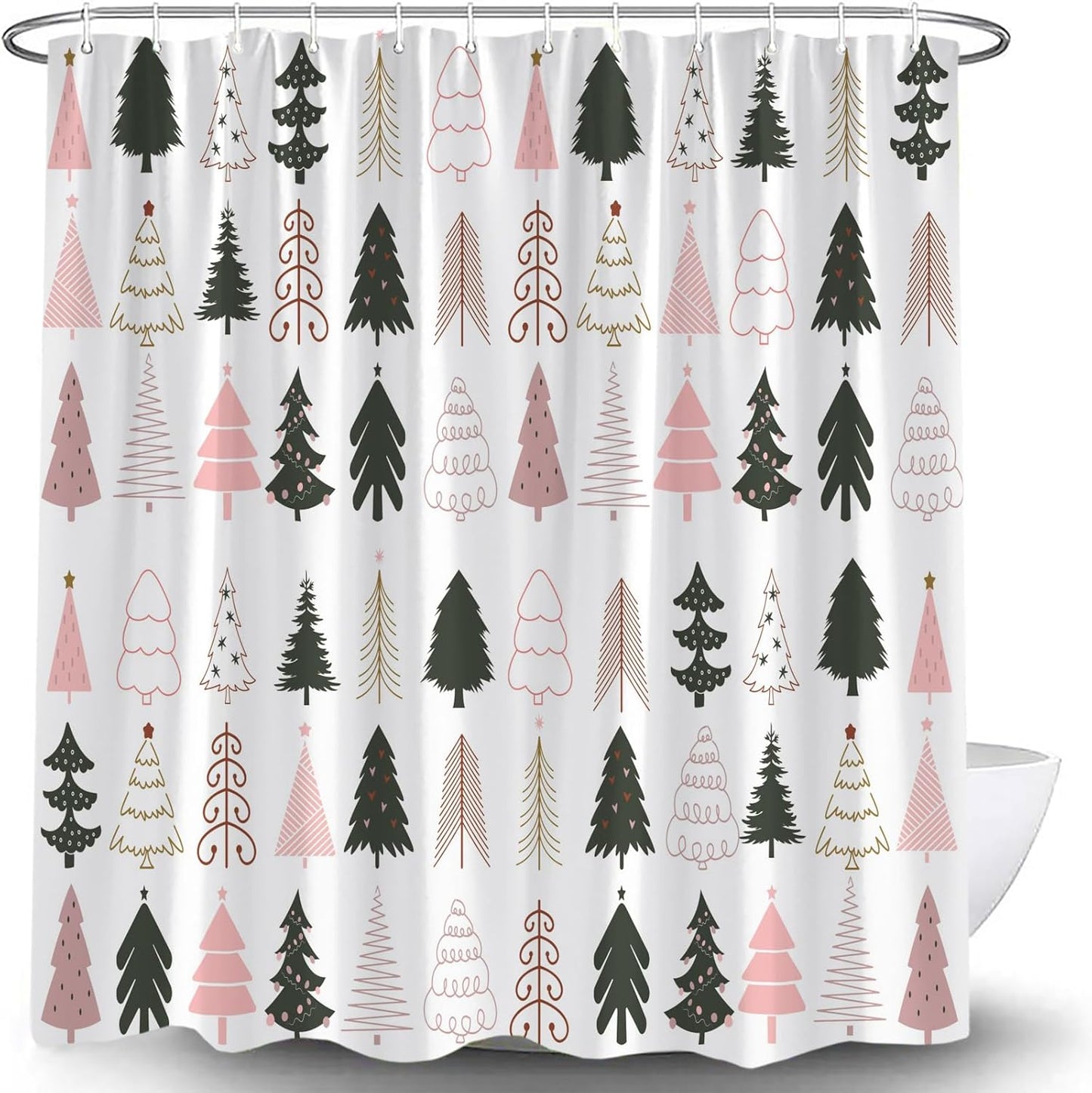 Winter Xmas Tree Rustic Shower Curtain