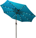 Blissun 9 ft Solar Umbrella 32 LED Lighted Patio Umbrella - Night