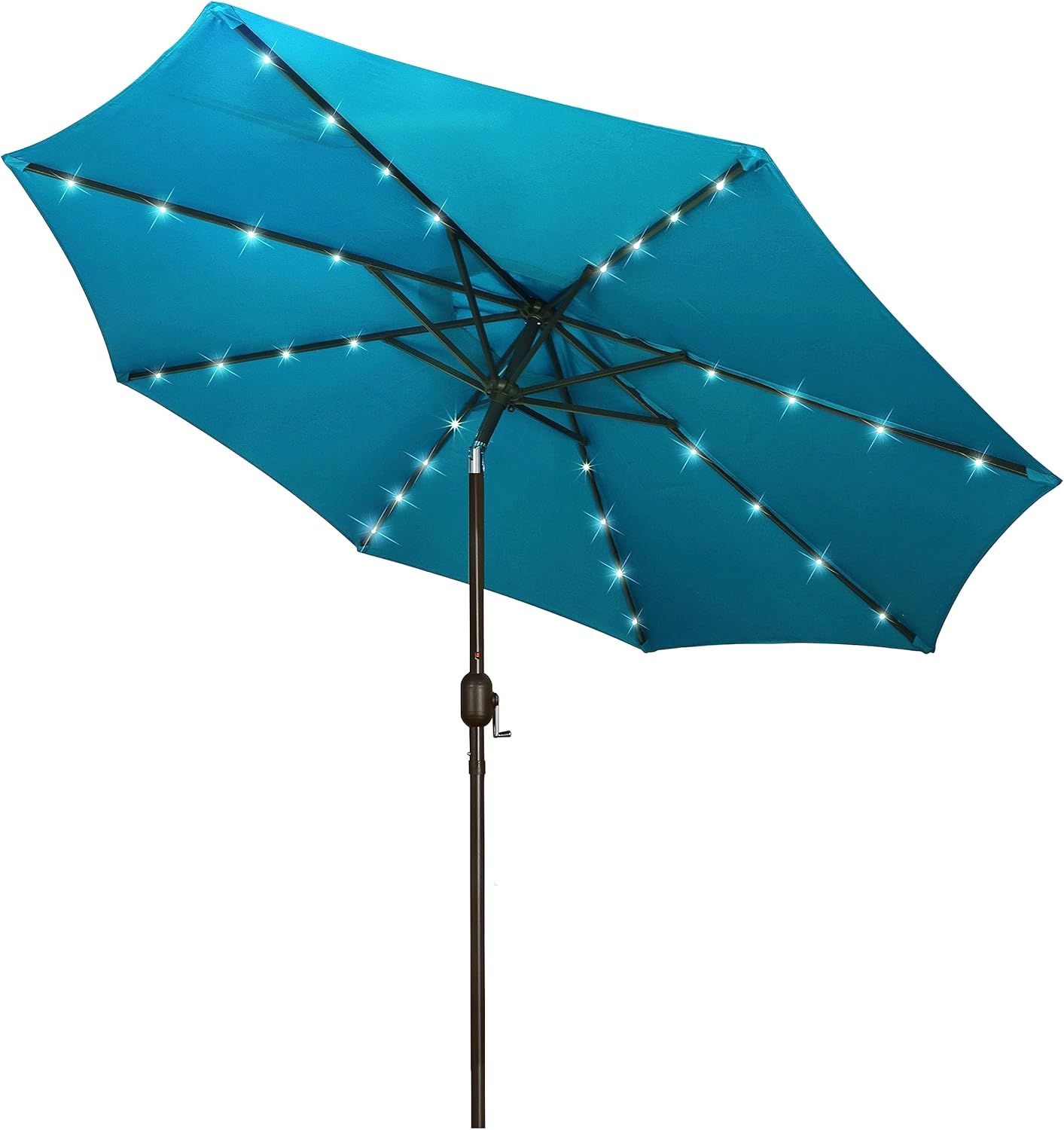 Blissun 9 ft Solar Umbrella with LED Lights for Outdoor Spaces