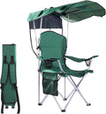 Portable Camping Chair with Canopy - Spacious Foldable Sunshade Chair