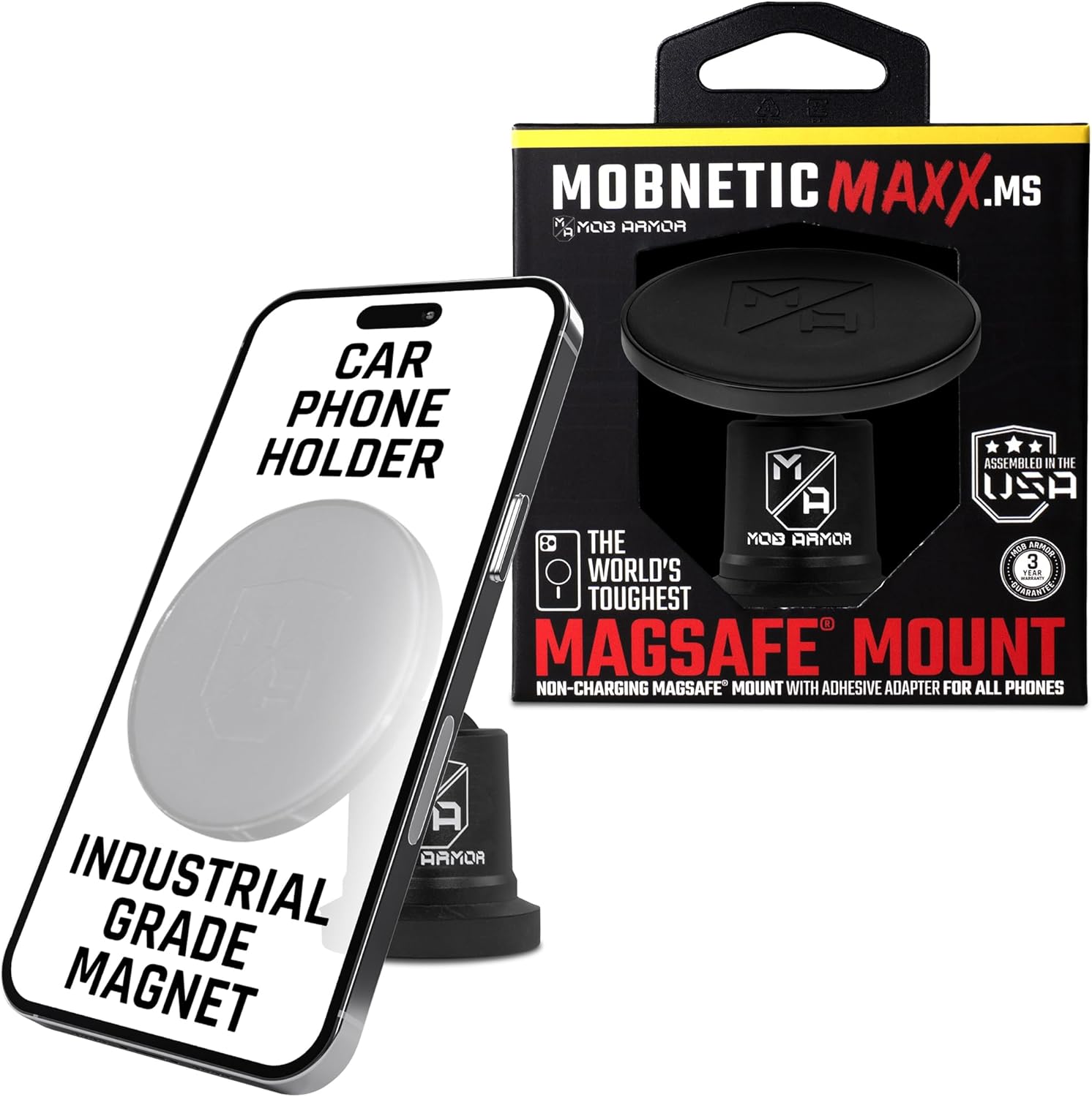 MobNetic Maxx MS - MagSafe Car Phone Mount with 360o Rotation