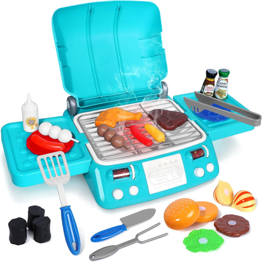 Interactive BBQ Playset for Girls with Smoke & Lights
