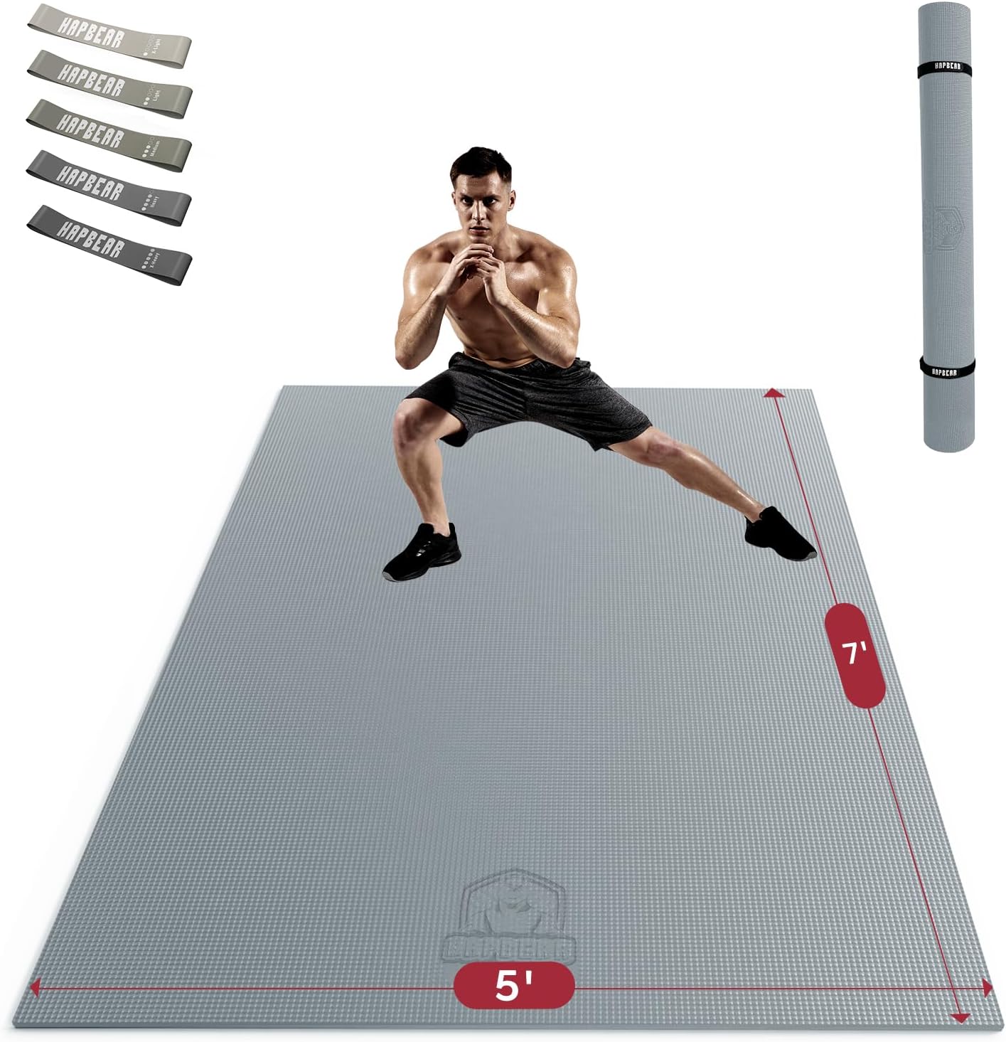 HAPBEAR Extra Large Exercise Mat for Home Gym and Fitness