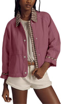 Aimiray Women's Oversized Plaid Jacket - Casual Shacket for Transition