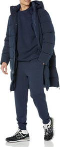 Mens Hooded Long Puffer Coat - Warm, Water-Resistant (Style Z62H)