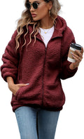 Womens Fleece Jacket Fall Winter Full Zip Sherpa Coat