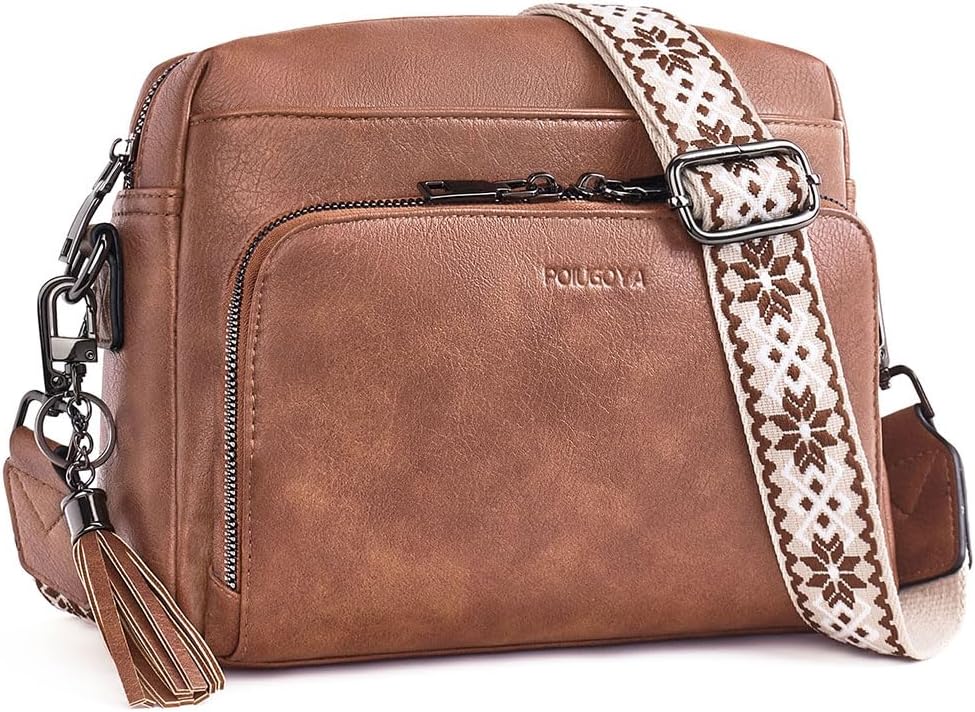 Trendy Vegan Leather Crossbody Purses for Women by POIUGOYA
