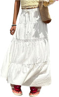 Verdusa Womens Boho Tiered Ruffle Maxi Skirt - Flowy Summer Style