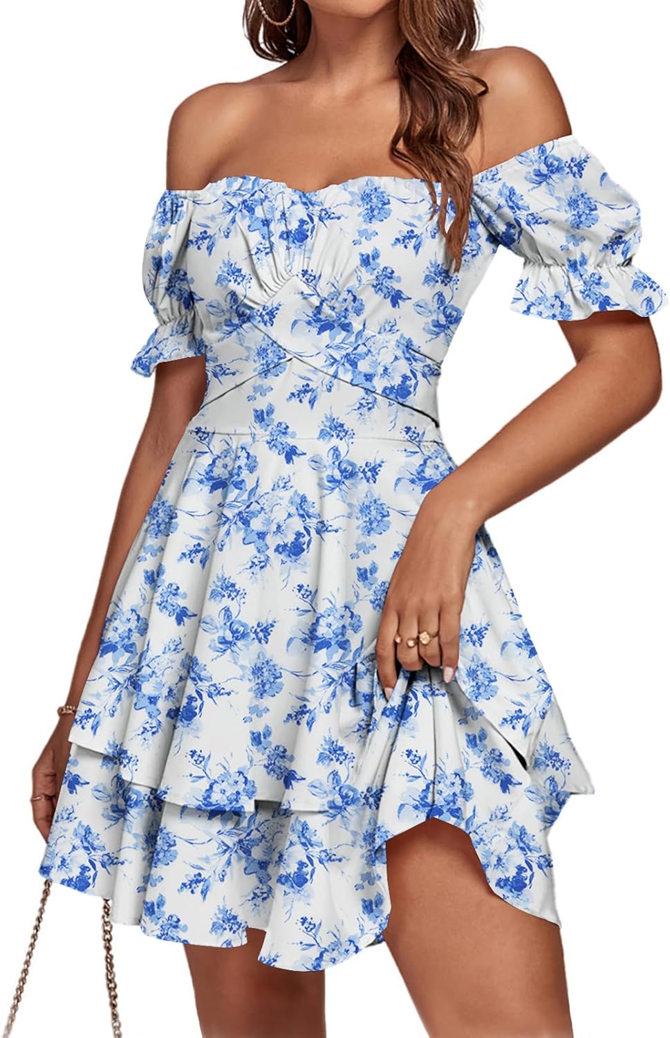 LYANER Women's Tie Back Off Shoulder Ruffle Mini Dress Review