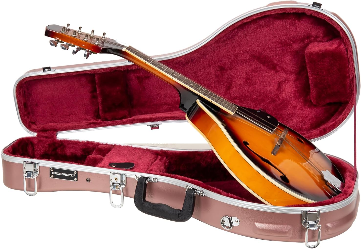 Crossrock ABS Molded Case for A-Style Mandolin with Plush Interior