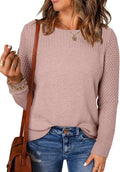Womens Oversized Cable Knit Crewneck Sweater - Lightweight Fall Staple