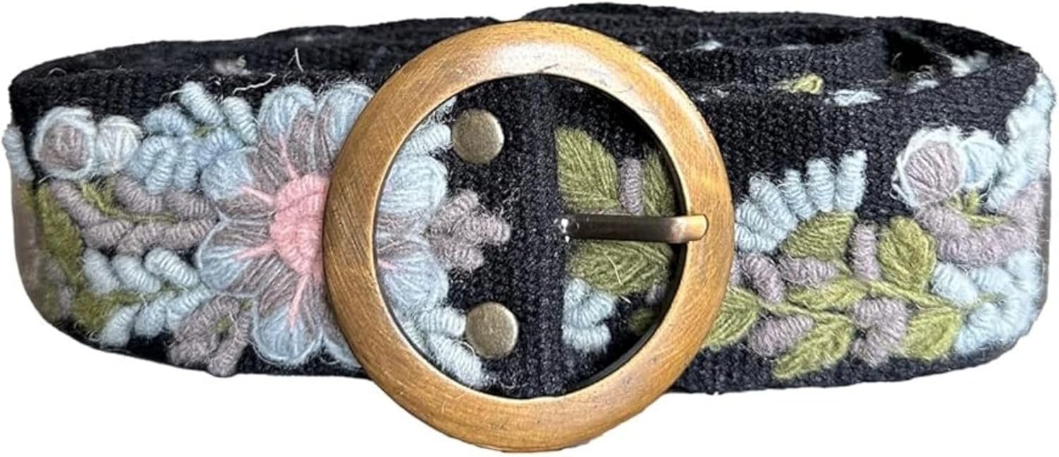 Handmade Peruvian Ayacucho Belt - Colorful Floral Design