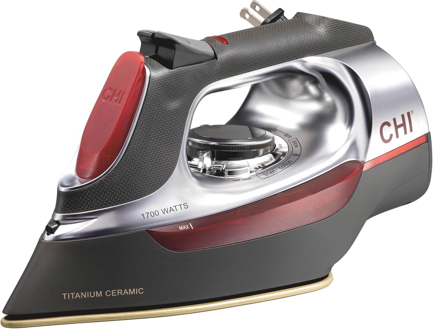 CHI Steam Iron for Clothes with Powerful Steam and Retractable Cord