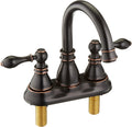 2 Handle Oil Rubbed Bronze Bathroom Sink Faucet 4 in Centerset - Sleek