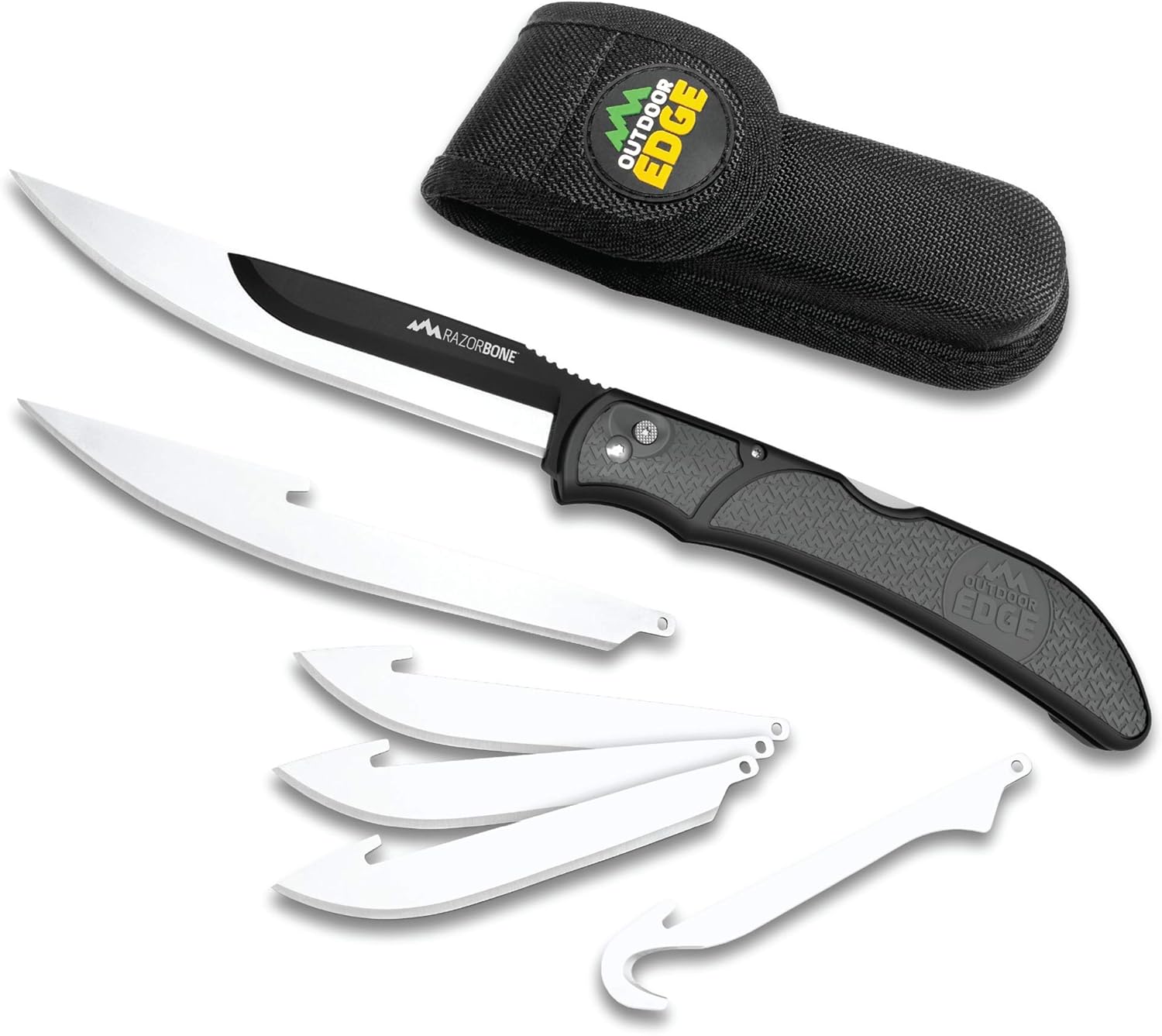 Outdoor Edge RazorBone Folding Hunting Knife with 6 Blades
