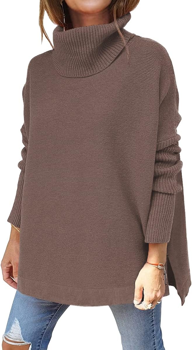 LILLUSORY Women's Turtleneck Oversized Sweater for Chic Style