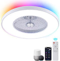 24in Bladeless Ceiling Fan with Lights and Remote - Low Profile RGB