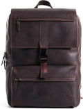 Leather Backpack for Men & Women, Classic Dark Brown - Vintage 17in