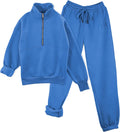 Womens Sweatsuits Fleece Lined Jogging Sweatpants and Half Zip