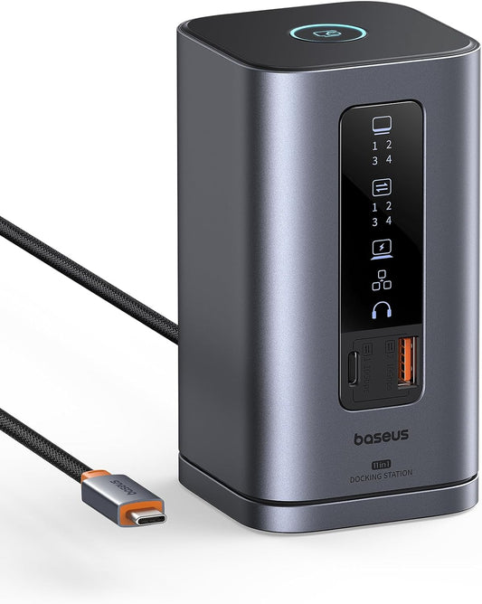 Baseus 11-in-1 Dock: Triple Display, 4K HDMI/DP, 10Gbps Ports